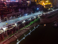 CHONGQING, CHINA - NOVEMBER 18, 2022 - (FILE) The picture shows the Hongya Cave landscape lighting is temporarily closed and the scenic area...