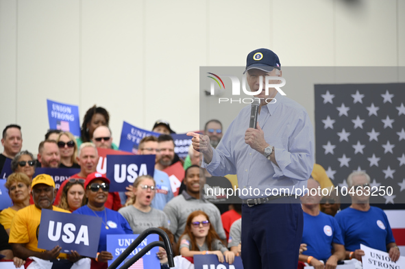 U.S. President Joseph Biden kicks of the AFL-CIOs annual Tri-State Labor Day Parade in Philadelphia, PA, USA on September 4, 2023. 