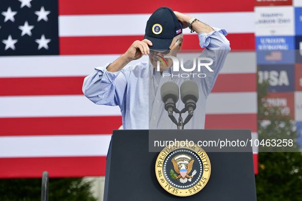 U.S. President Joseph Biden kicks of the AFL-CIOs annual Tri-State Labor Day Parade in Philadelphia, PA, USA on September 4, 2023. 