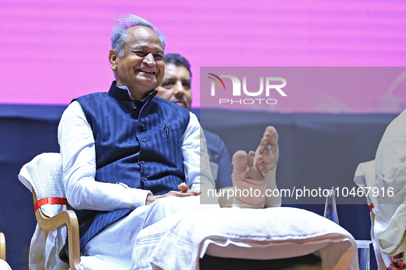 

Rajasthan Chief Minister Ashok Gehlot is attending a felicitation ceremony on the occasion of Teacher's Day at the Birla Auditorium in Jai...