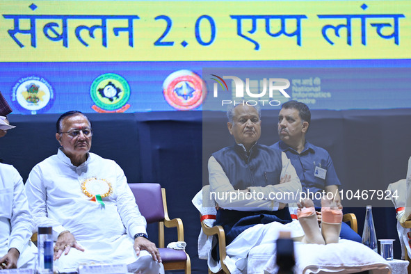 

Rajasthan Chief Minister Ashok Gehlot and State Education Minister BD Kalla are attending a felicitation ceremony on the occasion of Teach...