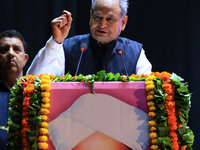 

Rajasthan Chief Minister Ashok Gehlot is addressing a felicitation ceremony on the occasion of Teacher's Day at the Birla Auditorium in Ja...