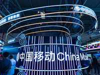  The booth of CHINA Mobile at the 2023 SMART CHINA EXPO in Chongqing, China, September 5, 2023. (