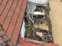 The aftermath of the fierce rainstorms hit central Greece showing the damage from the floods while roads are still covered by floodwater and...