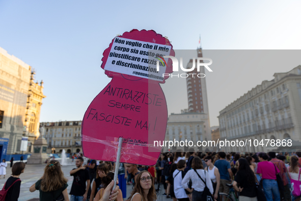 08/09/2023 Torino, Italy.
 Demonstration against femicides organized by the feminist collective ''Non Una di meno'' in Turin.
Italy is one o...