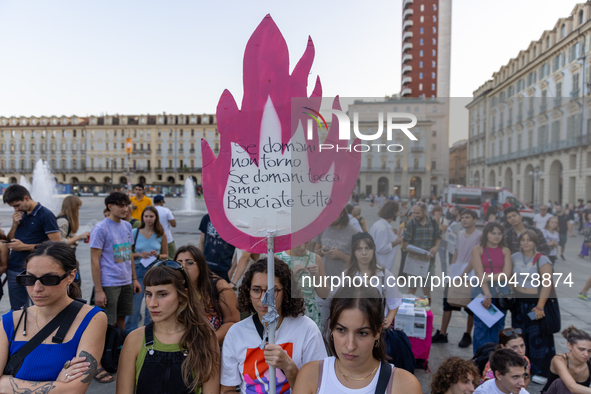 08/09/2023 Torino, Italy.
 Demonstration against femicides organized by the feminist collective ''Non Una di meno'' in Turin.
Italy is one o...