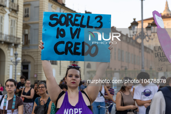 08/09/2023 Torino, Italy.
 Demonstration against femicides organized by the feminist collective ''Non Una di meno'' in Turin.
Italy is one o...