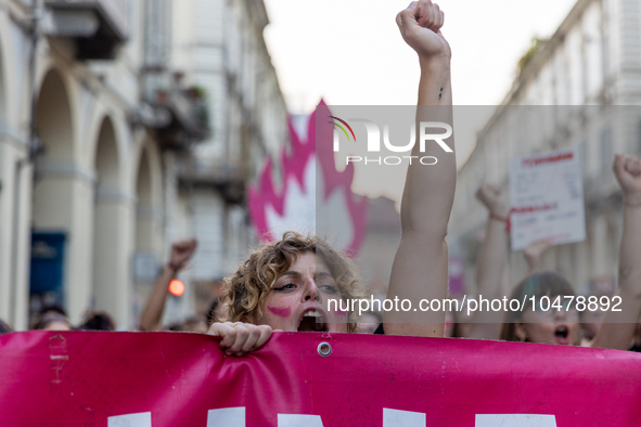 08/09/2023 Torino, Italy.
 Demonstration against femicides organized by the feminist collective ''Non Una di meno'' in Turin.
Italy is one o...