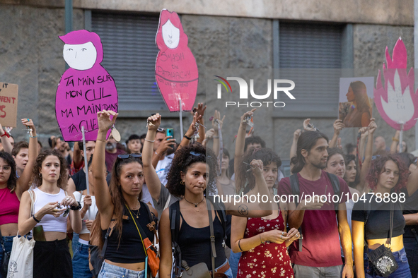 08/09/2023 Torino, Italy.
 Demonstration against femicides organized by the feminist collective ''Non Una di meno'' in Turin.
Italy is one o...