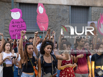 08/09/2023 Torino, Italy.
 Demonstration against femicides organized by the feminist collective ''Non Una di meno'' in Turin.
Italy is one o...