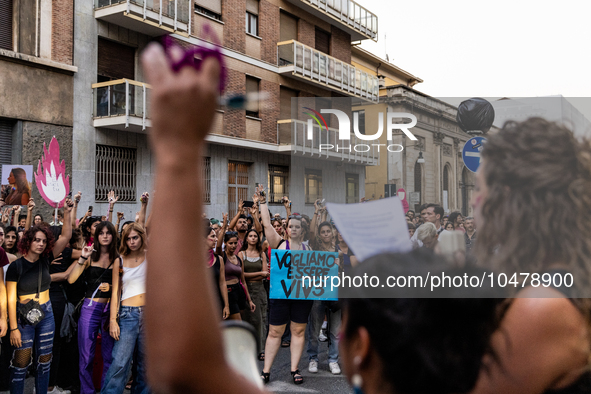 08/09/2023 Torino, Italy.
 Demonstration against femicides organized by the feminist collective ''Non Una di meno'' in Turin.
Italy is one o...