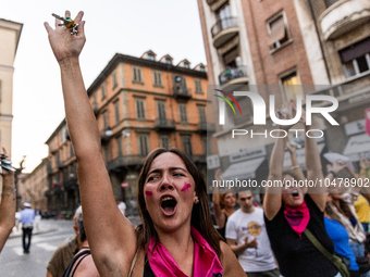 08/09/2023 Torino, Italy.
 Demonstration against femicides organized by the feminist collective ''Non Una di meno'' in Turin.
Italy is one o...