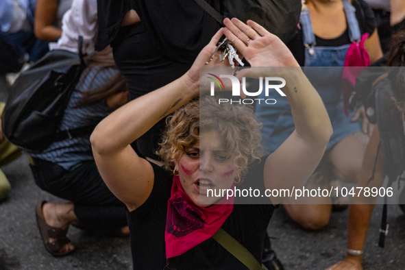 08/09/2023 Torino, Italy.
 Demonstration against femicides organized by the feminist collective ''Non Una di meno'' in Turin.
Italy is one o...