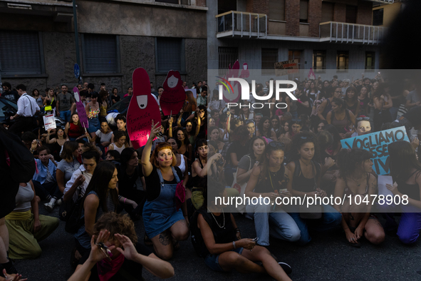 08/09/2023 Torino, Italy.
 Demonstration against femicides organized by the feminist collective ''Non Una di meno'' in Turin.
Italy is one o...