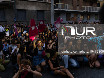 08/09/2023 Torino, Italy.
 Demonstration against femicides organized by the feminist collective ''Non Una di meno'' in Turin.
Italy is one o...