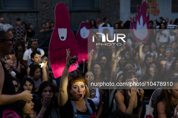 08/09/2023 Torino, Italy.
 Demonstration against femicides organized by the feminist collective ''Non Una di meno'' in Turin.
Italy is one o...