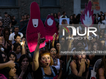 08/09/2023 Torino, Italy.
 Demonstration against femicides organized by the feminist collective ''Non Una di meno'' in Turin.
Italy is one o...