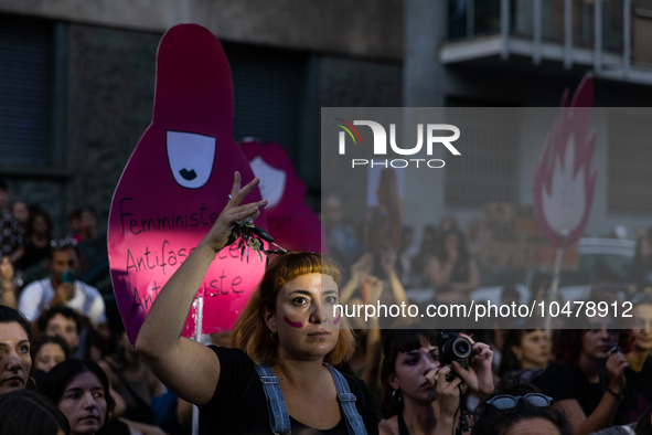 08/09/2023 Torino, Italy.
 Demonstration against femicides organized by the feminist collective ''Non Una di meno'' in Turin.
Italy is one o...