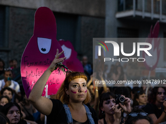 08/09/2023 Torino, Italy.
 Demonstration against femicides organized by the feminist collective ''Non Una di meno'' in Turin.
Italy is one o...