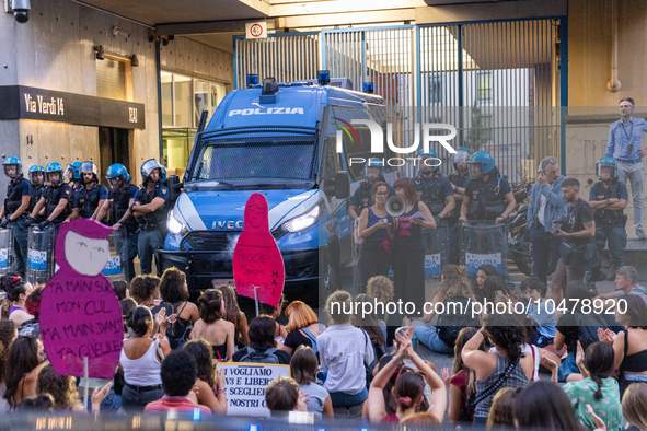 08/09/2023 Torino, Italy.
 Demonstration against femicides organized by the feminist collective ''Non Una di meno'' in Turin.
Italy is one o...