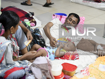 Dengue-infected patients under treatment at a hospital in Dhaka, Bangladesh, on September 9, 2023. The death toll from dengue has reached 71...