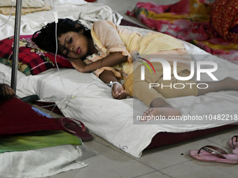 Dengue-infected patients under treatment at a hospital in Dhaka, Bangladesh, on September 9, 2023. The death toll from dengue has reached 71...