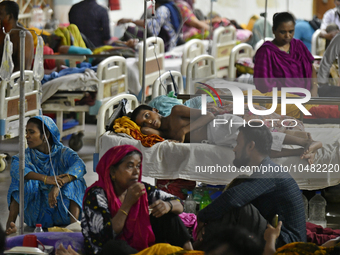 Dengue-infected patients under treatment at a hospital in Dhaka, Bangladesh, on September 9, 2023. The death toll from dengue has reached 71...