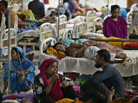 Dengue-infected patients under treatment at a hospital in Dhaka, Bangladesh, on September 9, 2023. The death toll from dengue has reached 71...