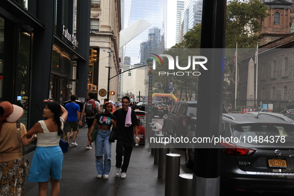 Twenty-two years after the collapse of the World Trade Center towers, a modern subway hub on Fulton Street connects to the World Trade Cente...