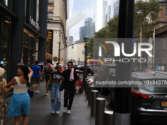 Twenty-two years after the collapse of the World Trade Center towers, a modern subway hub on Fulton Street connects to the World Trade Cente...