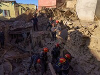 Rescuers hunt for survivors in Amizmiz, just a few dozen kilometers from the epicenter of the earthquake that shook Morocco. (