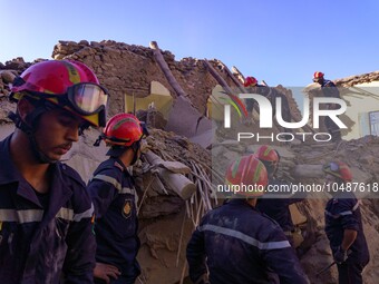 Rescuers hunt for survivors in Amizmiz, just a few dozen kilometers from the epicenter of the earthquake that shook Morocco. (