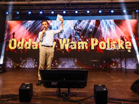 Co-leader of the Confederation Liberty and Independence party (Konfederacja), Krzysztof Bosak, speaks during a pre-election rally in Krakow,...