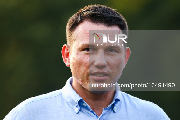 Co-leader of the Confederation Liberty and Independence party (Konfederacja), Slawomir Mentzen, is seen during a pre-election rally in Krako...