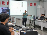 YANTAI, CHINA - SEPTEMBER 8, 2023 - Students conduct a training on vehicle maintenance at Yantai Vocational College of Culture and Tourism,...