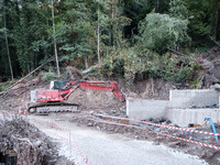 The aftermath of the fierce rainstorms hit central Greece showing the damage from the floods while roads are still covered by floodwater and...