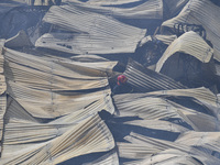 Firefighters try to extinguish a fire that broke out, at the Mohammadpur Krishi Market in Dhaka, Bangladesh, on September 14, 2023.
 (