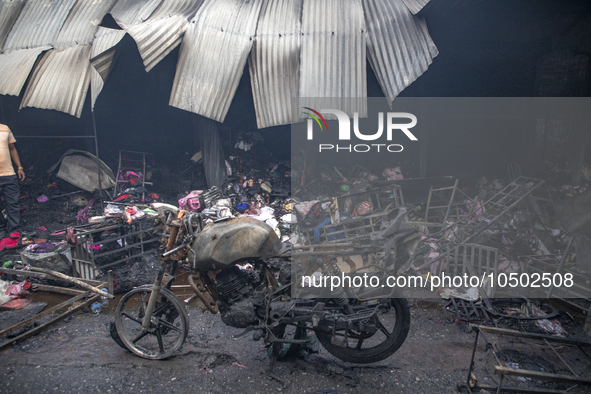 A fire broke out at Mohammadpur Krishi Market in Dhaka on September 14, 2023. A massive blaze has gutted shops in Dhaka's Mohammadpur Krishi...