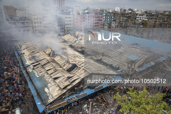 A fire broke out at Mohammadpur Krishi Market in Dhaka on September 14, 2023. A massive blaze has gutted shops in Dhaka's Mohammadpur Krishi...