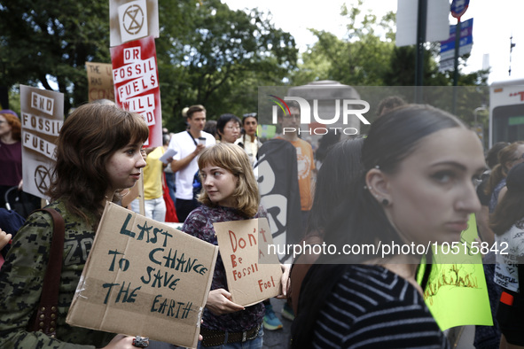 Thousands representing various groups participate in the ''End of Fossil Fuels'' protest across Midtown Manhattan on September, 17,2023 in N...