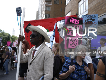 Thousands representing various groups participate in the ''End of Fossil Fuels'' protest across Midtown Manhattan on September, 17,2023 in N...