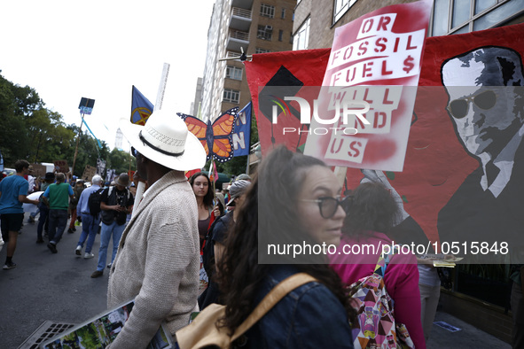 Thousands representing various groups participate in the ''End of Fossil Fuels'' protest across Midtown Manhattan on September, 17,2023 in N...