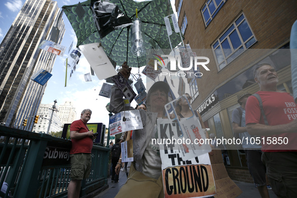 Thousands representing various groups participate in the ''End of Fossil Fuels'' protest across Midtown Manhattan on September, 17,2023 in N...