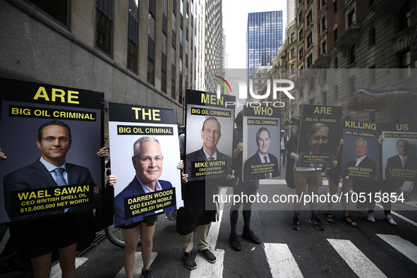 Thousands representing various groups participate in the ''End of Fossil Fuels'' protest across Midtown Manhattan on September, 17,2023 in N...