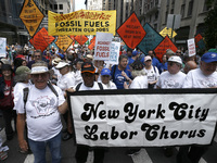 Thousands representing various groups participate in the ''End of Fossil Fuels'' protest across Midtown Manhattan on September, 17,2023 in N...