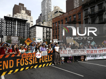 Thousands representing various groups participate in the ''End of Fossil Fuels'' protest across Midtown Manhattan on September, 17,2023 in N...