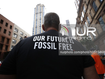 Thousands representing various groups participate in the ''End of Fossil Fuels'' protest across Midtown Manhattan on September, 17,2023 in N...