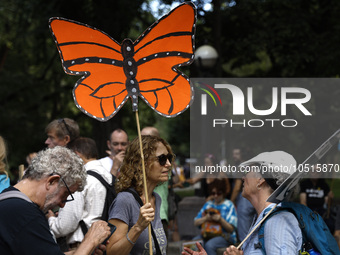 Thousands representing various groups participate in the ''End of Fossil Fuels'' protest across Midtown Manhattan on September, 17,2023 in N...