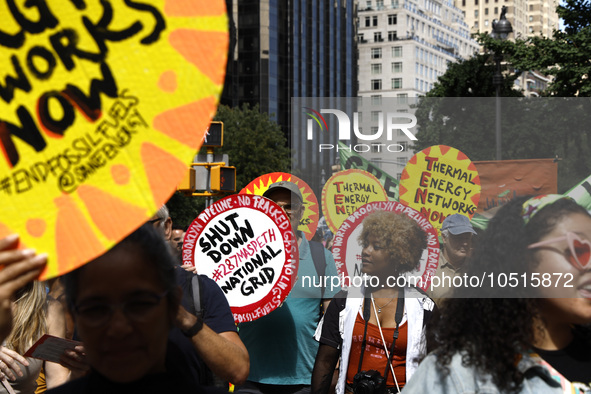 Thousands representing various groups participate in the ''End of Fossil Fuels'' protest across Midtown Manhattan on September, 17,2023 in N...