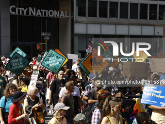 Thousands representing various groups participate in the ''End of Fossil Fuels'' protest across Midtown Manhattan on September, 17,2023 in N...